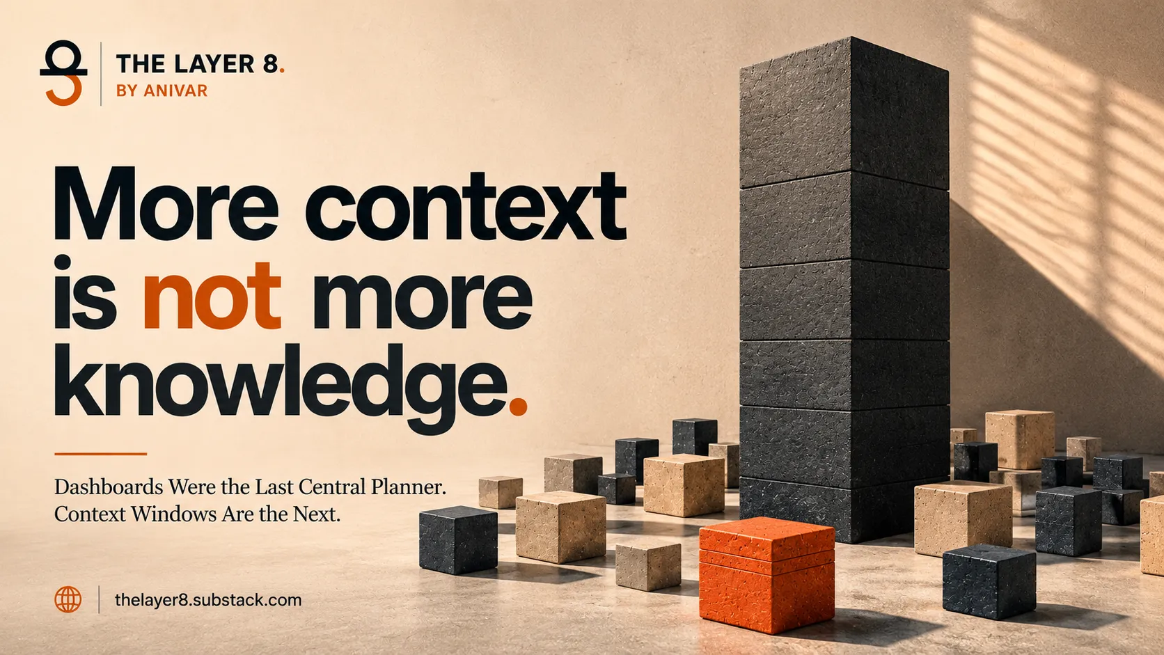 Dashboards Were the Last Central Planner. Context Windows Are the Next. — the essay's own artwork, as published.